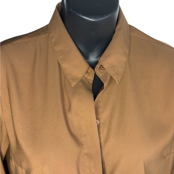Express Women's portofino mocha Brown Button-Down Shirt Sz small preloved - Picture 5 of 8